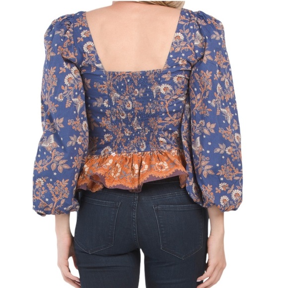 House of Harlow Lace Up Long Sleeve Blouse - Picture 2 of 5